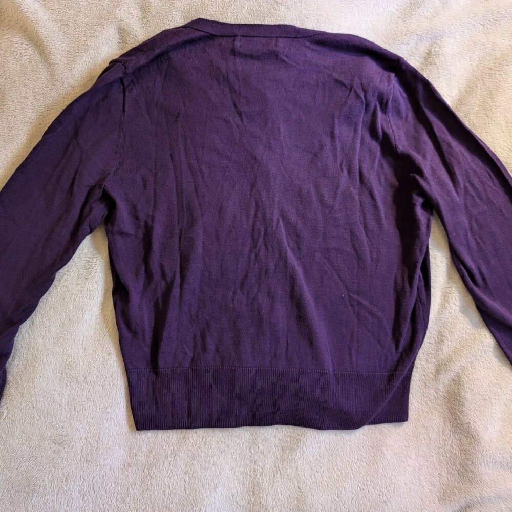 WOMEN'S PURPLE SWEATER Cardigan S Small New Nwt Button Up Chaps Denim with Tags - Picture 4 of 4